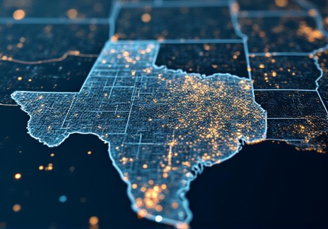 Optimized supply chain network over Houston map with data overlays